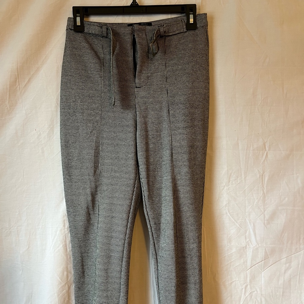 plaid dress pants with built in belt